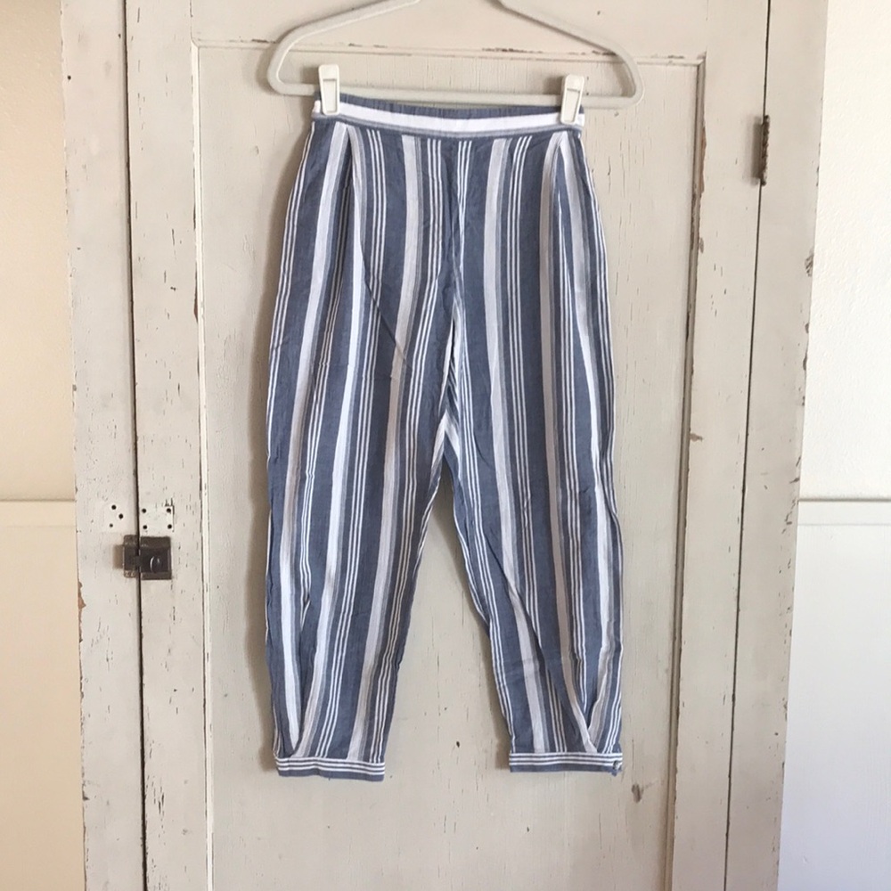 Faherty Blue and White Striped Beach Pants